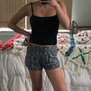 Black and White Tribal Flowy Shorts